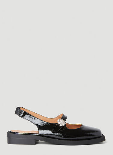 GANNI Mary Jane Slingback Shoes Black gan0252033