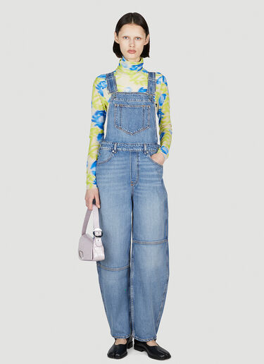 GANNI Washed Denim Overalls Blue gan0252017