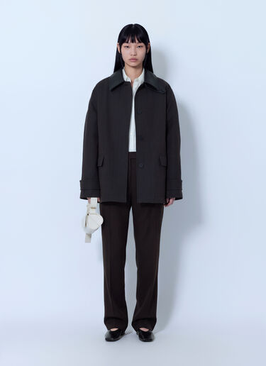 LN-CC® - Studio Nicholson: Quarte Straight Leg Pin Tuck Tailored Trousers - Brown Studio Nicholson Quarte Straight Leg Pin Tuck Tailored Trousers Brown stn0265004