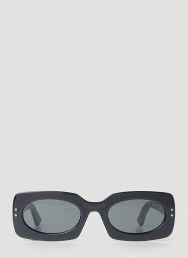 Clean Waves Inez & Vinoodh Low Rectangle Sunglasses Black clw0353006