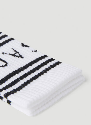 Logo Intarsia Athletic Socks Versace Logo Intarsia Athletic Socks White ver0151061