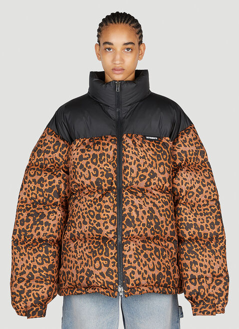 VETEMENTS Leopard Print Puffer Jacket Black vet0254006