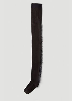 Prada Frayed Trim Tights Blue pra0258024