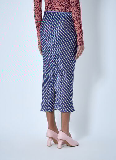 Dries Van Noten Diagonal Stripe Midi Skirt Blue dvn0263004