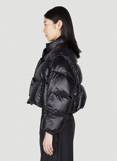 Prada Re-Nylon Convertible Cropped Down Jacket Black pra0254016