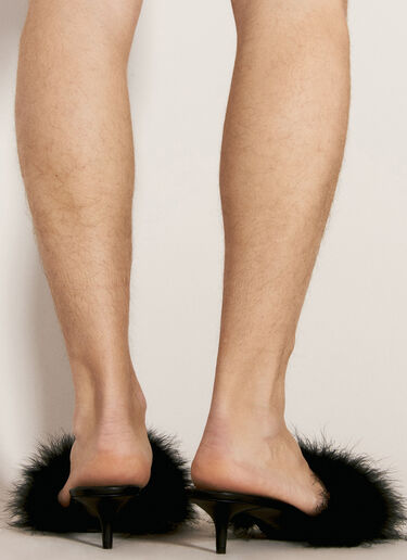 Balenciaga Boudoir Feather-Trimmed Heels Black bal0156016