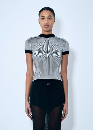 Jean Paul Gaultier Morphing Pinstripe Top Ecru jpg0260002