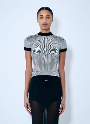 Jean Paul Gaultier Morphing Pinstripe Top Grey jpg0259014