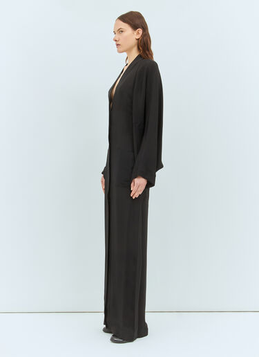 Max Mara Long Silk Dress Black max0258040