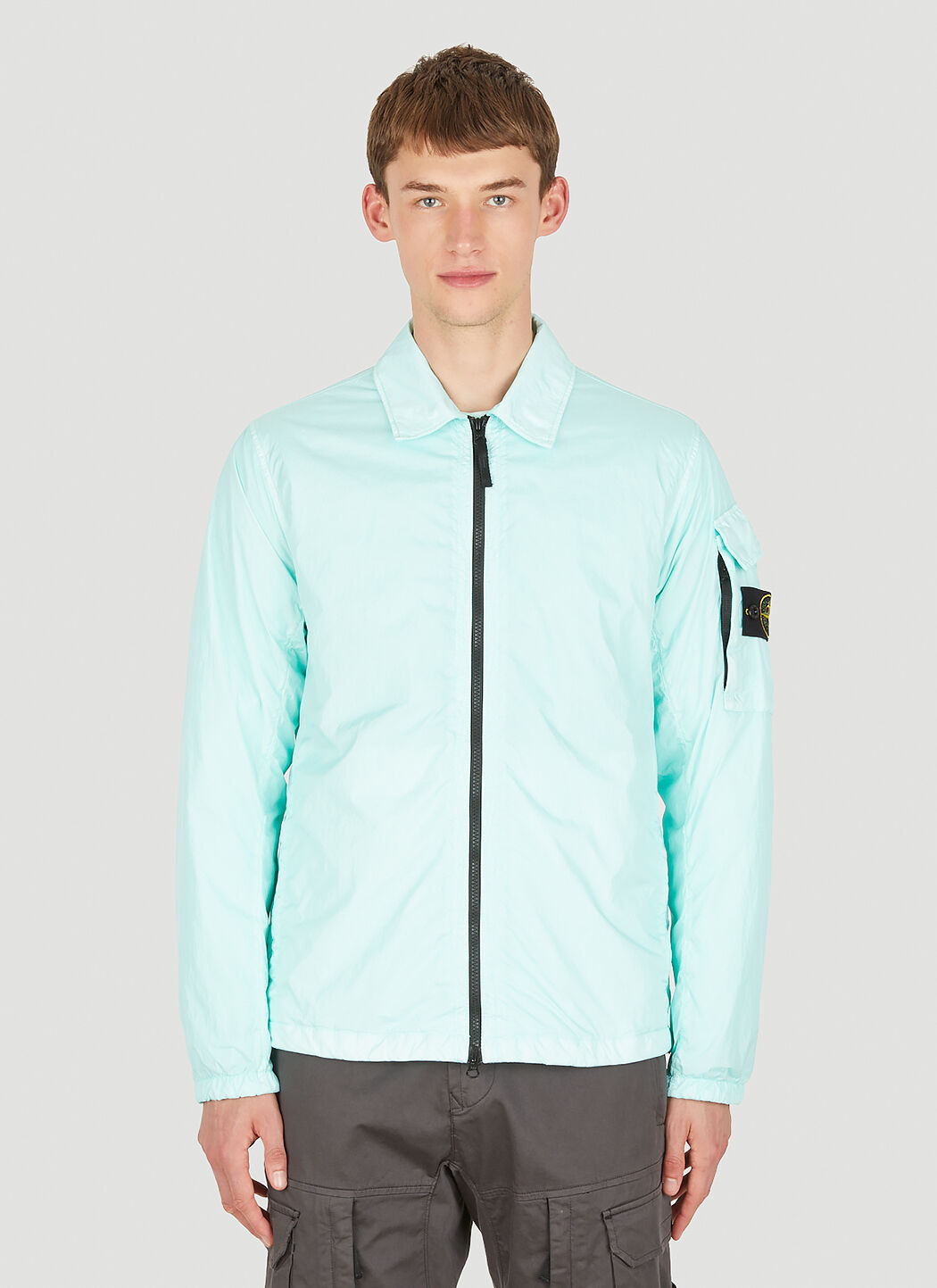 Stone Island Compass Patch Jacket in Light Blue LN CC