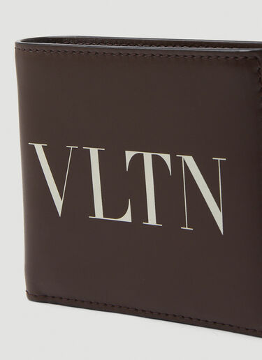 Valentino Bi-Fold Logo Print Wallet Bordeaux val0149043