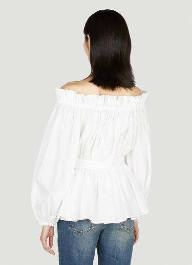 Alexander McQueen Off The Shoulder Top White amq0251057