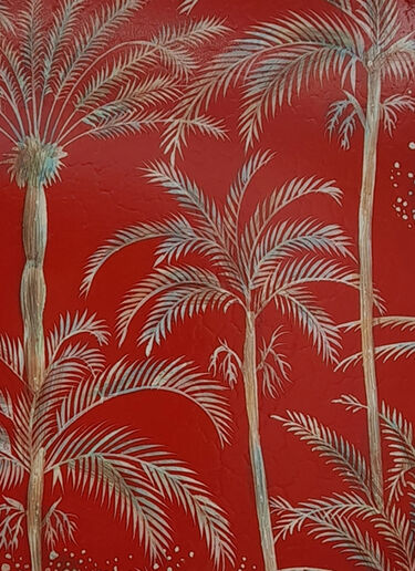 Les-Ottomans Bamboo Iron Tray Red wps0691372