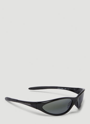 Marine Serre x Vuarnet Wrap Around Sunglasses in Black | LN-CC®
