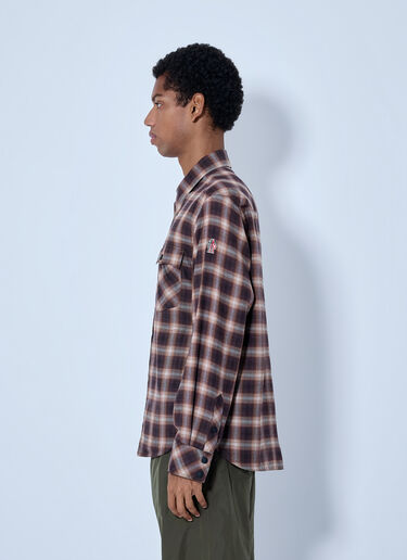 LN-CC® - Moncler Grenoble: Checked Long Sleeve Shirt - Brown Moncler Grenoble Checked Long Sleeve Shirt Brown mog0165024