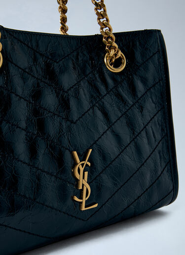 Saint Laurent Niki Small Shopping Bag in Vintage Leather Black sla0265084