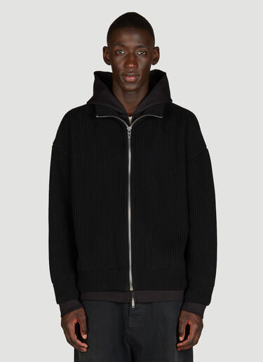 Balenciaga Unity Sports Icon Layered Zip-Up Hooded Sweatshirt Black bal0155009