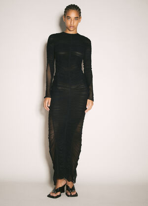 Mugler Ruched Gown Black mug0259009
