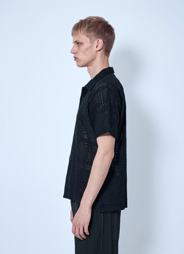 Homme Plissé Issey Miyake Lace Grid Pleats Shirt Black hmp0166020