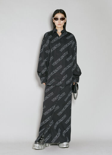 VETEMENTS Space 字母花押衬衫  黑色 vet0254006