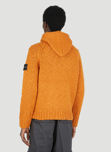 Stone Island Wool Knit Zip Up Sweater Orange sto0154060
