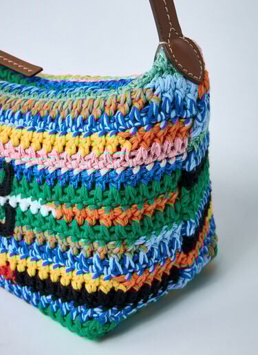Logo Motif Crochet Shoulder Bag Miu Miu Logo Motif Crochet Shoulder Bag Blue miu0260030