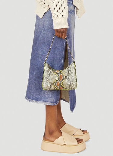 Stella McCartney Falabella Snakeskin Shoulder Bag Green stm0248026