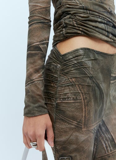 ストレッチ素材ギャザーパンツ Blumarine ストレッチ素材ギャザーパンツ グリーン blm0254009