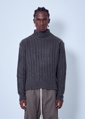 Rick Owens Turtle Neck Knit Jumper Grey ric0166001