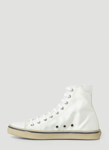 Saint Laurent Malibu Satin Sneakers White sla0250072