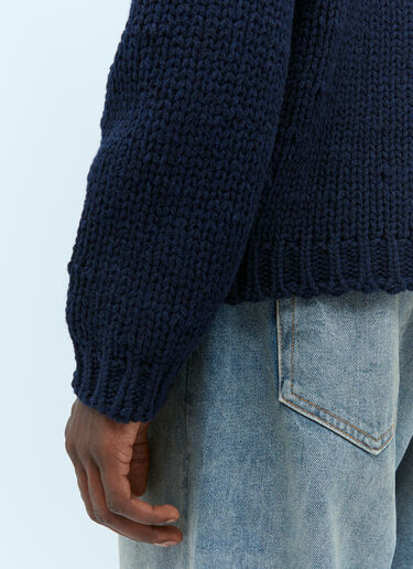 Wool Logo Intarsia Sweater Gucci Wool Logo Intarsia Sweater Navy guc0154009