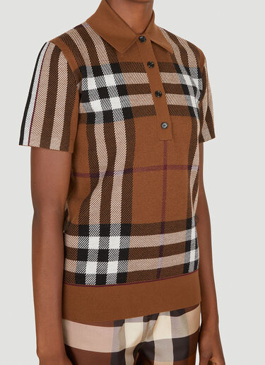 Burberry Frankie Knitted Polo Shirt Brown bur0250034