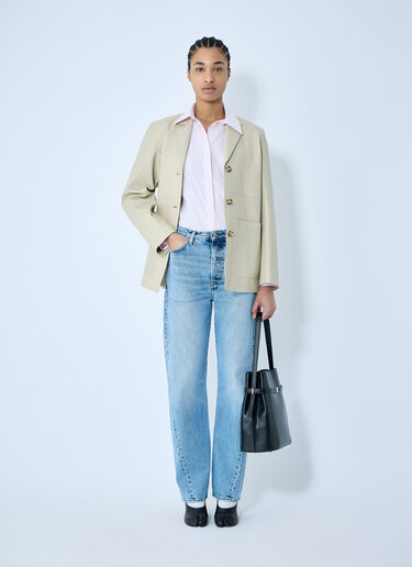 TOTEME Clean Leather Blazer Cream tot0260029