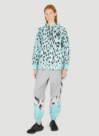 adidas by Stella McCartney Leopard Print Hooded Sweatshirt Blue asm0247015