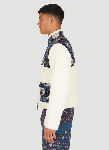 Karu Indigo Kantha Quilt Fleece Jacket Cream kau0150004