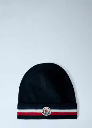 Moncler Logo Patch Knit Beanie Black mon0166039