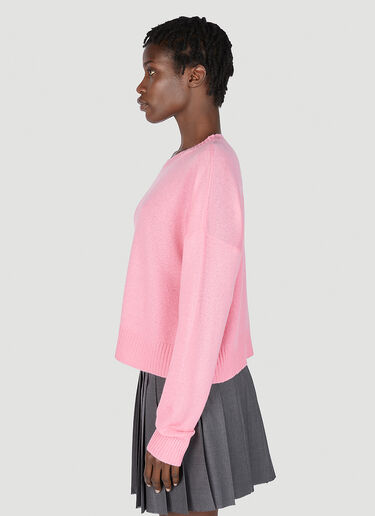 Logo Intarsia Sweater Miu Miu Logo Intarsia Sweater Pink miu0252003