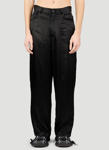 Balenciaga Five Pocket Satin Pants Black bal0353001