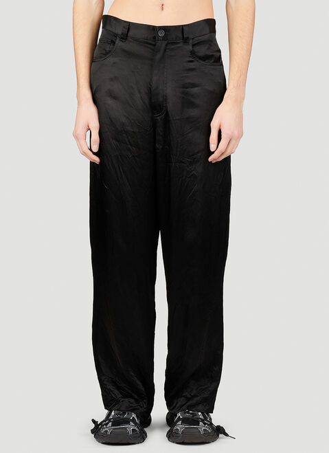 Balenciaga Five Pocket Satin Pants Black bal0154003