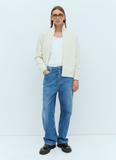 Gucci GG Felted Wool Knit Jacket Cream guc0155029