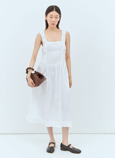 Cotton Poplin Midi Dress GANNI Cotton Poplin Midi Dress White gan0257010