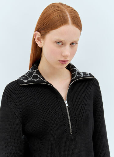 Gucci High Neck Wool Sweater Black guc0257027