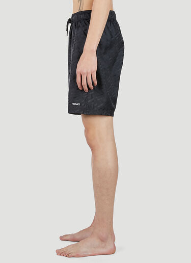 Versace La Greca Jacquard Print Swim Shorts Black ver0151021