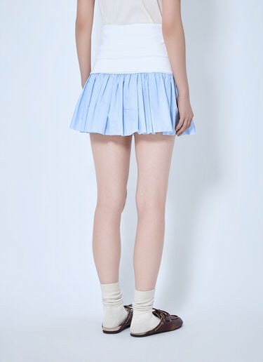 LN-CC® - Miu Miu: ジャージーとポプリンのミニスカート - ライトブルー Miu Miu ジャージーとポプリンのミニスカート ライトブルー miu0265010