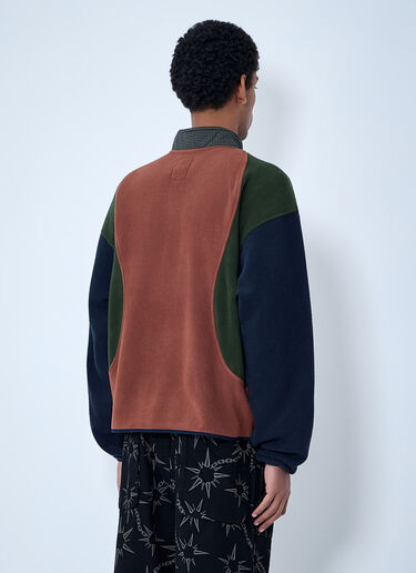 Brain Dead Fleece Pullover With Button Placket Navy bra0162012