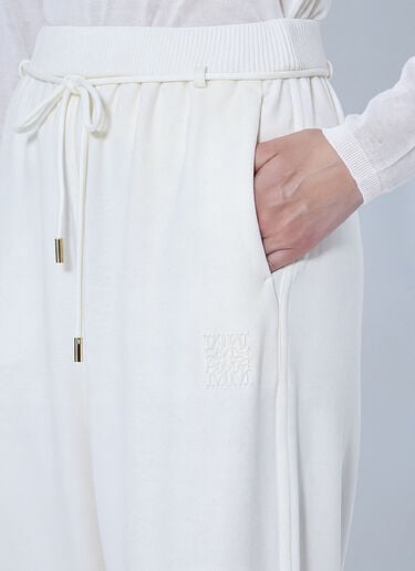 LN-CC® - Max Mara: Drawstring Wide-Leg Trousers - White Max Mara Drawstring Wide-Leg Trousers White max0266050