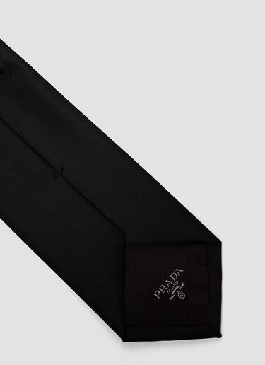 Prada Gabardine Nylon Triangle Logo Tie Black pra0134026