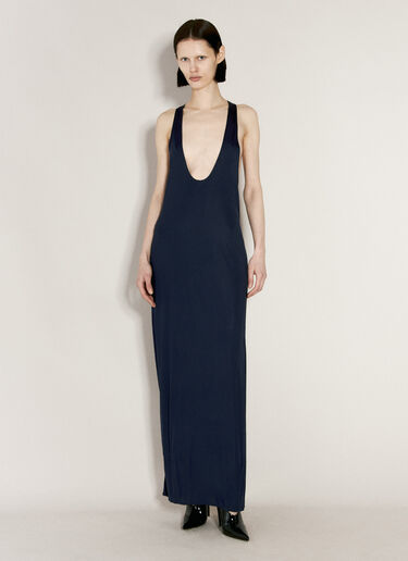 Saint Laurent Racerback Maxi Dress Navy sla0255006