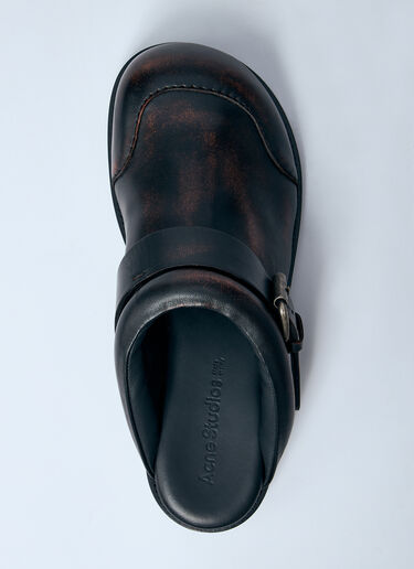 Acne Studios Leather Buckle Mules Brown acn0260012