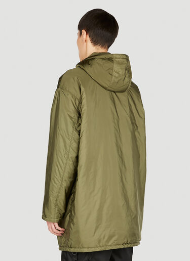 Prada Logo Plaque Coat Olive pra0152027